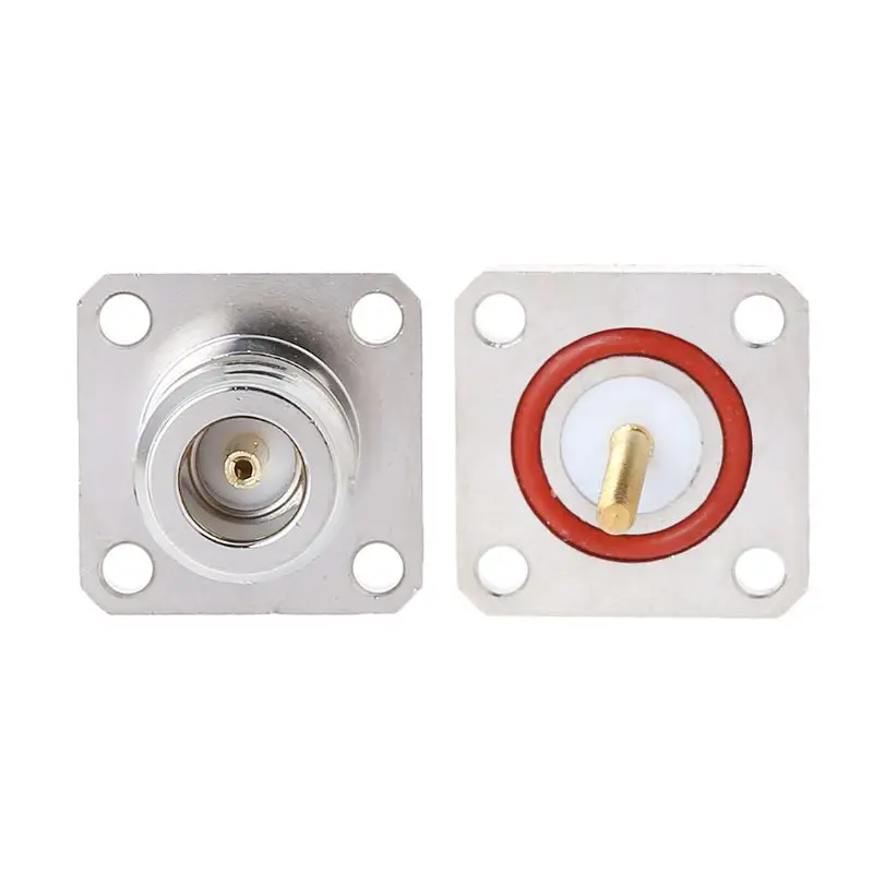 Brass N Female Jack Connector With 4 Hole Flange Mount Chassis RF Adapter Long S