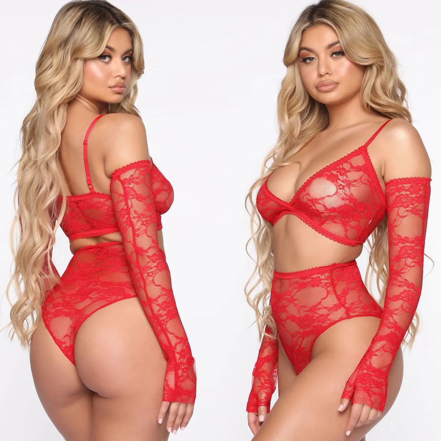 Women Sexy Lingerie Thongs Women\'s Underwear Set Woman 2 Pieces Fancy Lace Transparent Bra Erotic Pushup  Exotic Lingerie