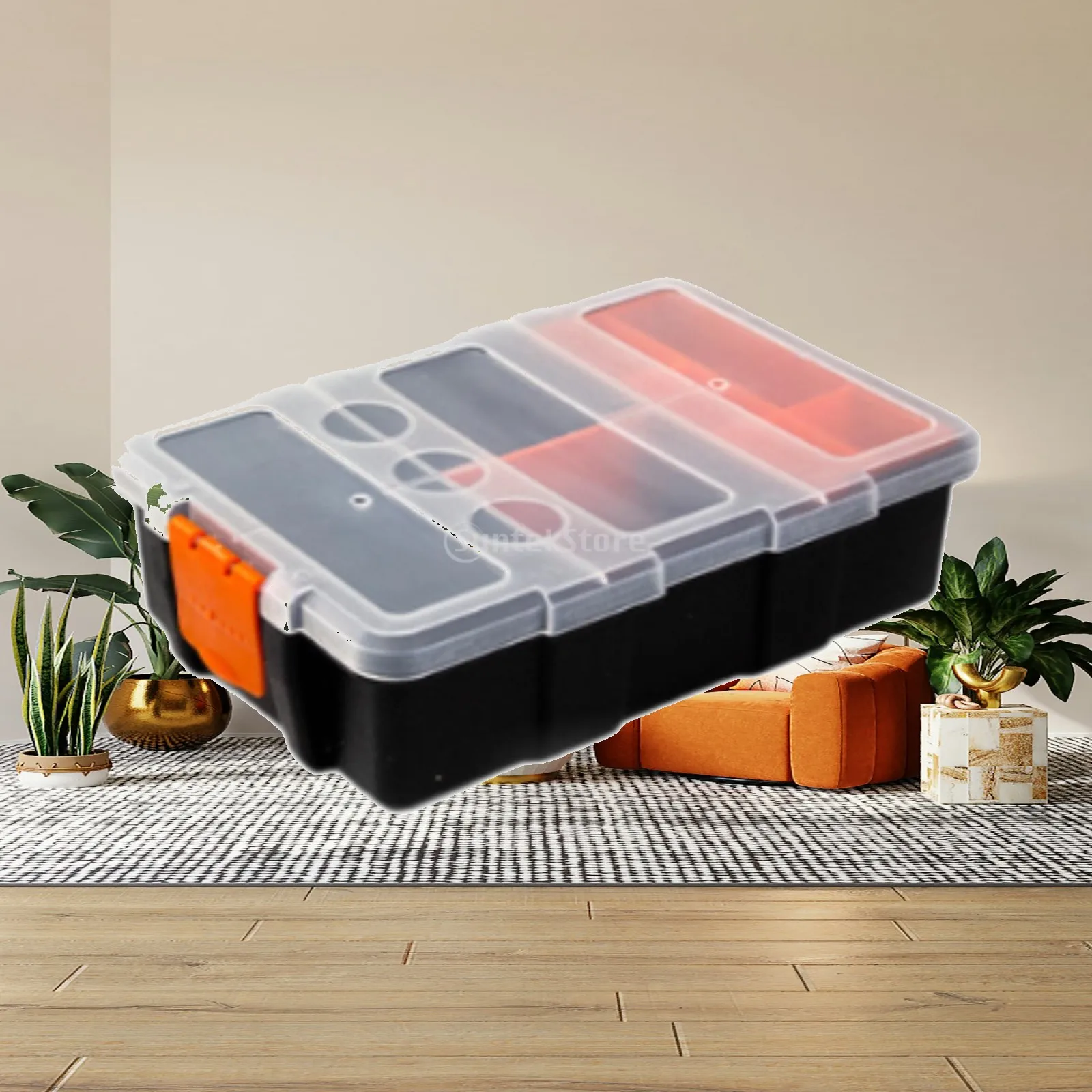 Electronic Components Storage Box PP Material Removable Dividers Hardware Organizer Bin for Hobbyist Repair Worker