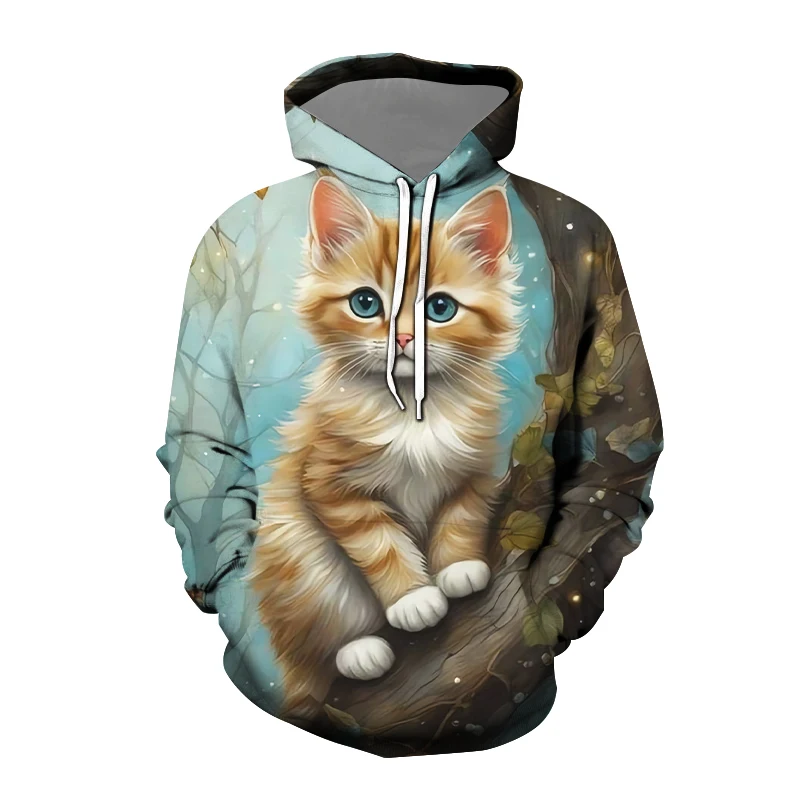

Flower Cat 3D Printed Sweatshirt, A Cute Sporty and Casual Fashion Sweatshirt for Men and Women in Autumn and Winter