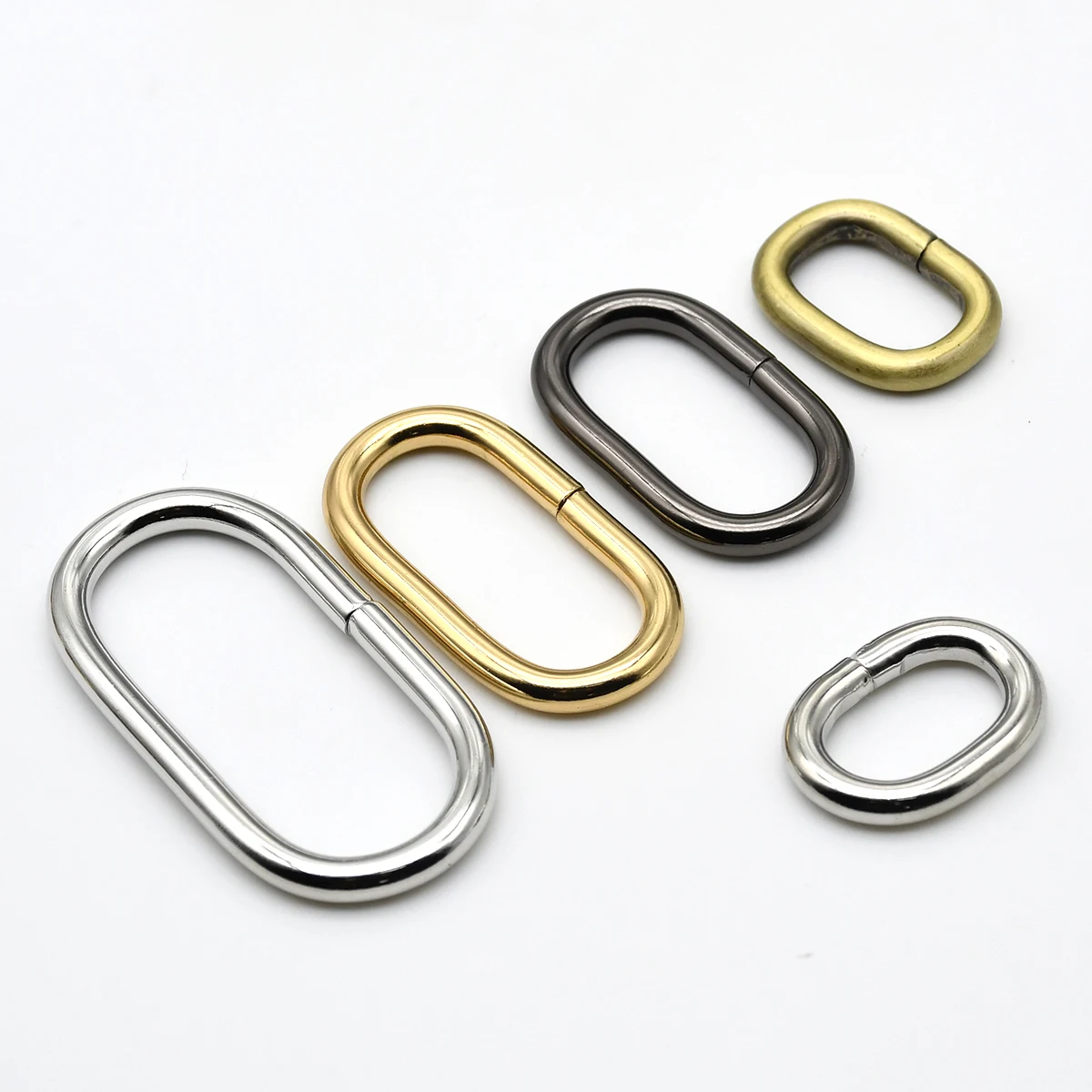 Metal Bag Strap Adjuster Loop Oval O Ring Buckle Leathercraft Bag Parts Strap Belt Webbing Garment Hardware Accessories