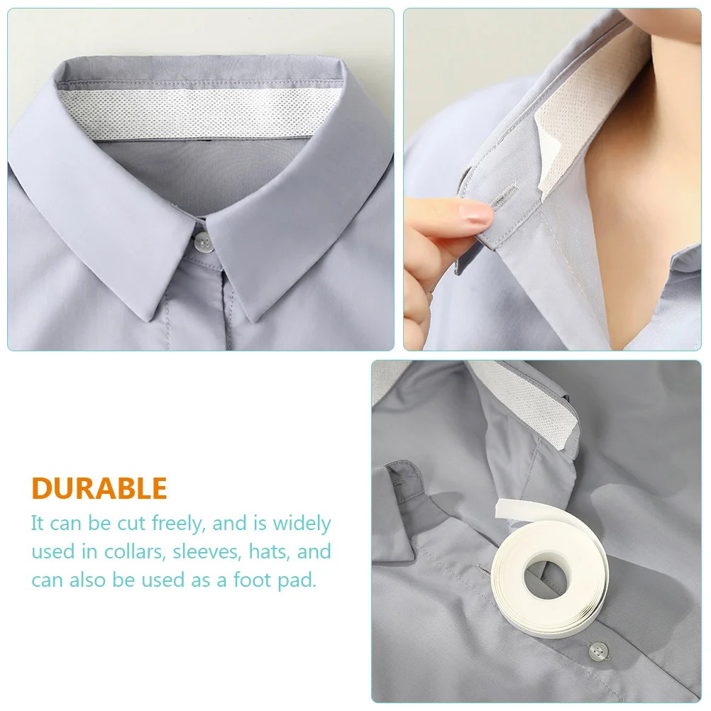 

2 Rolls Collar Breathable Liner Portable Absorption Pads For Shirts Sleeves Hats Protector Anti-Fouling Sweat Pads