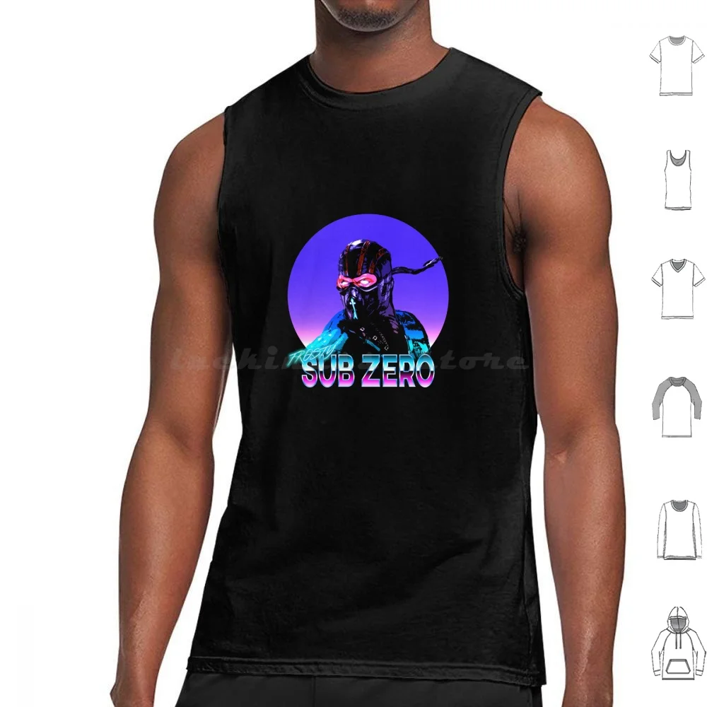 Sub Zero Retro Tank Tops Print Cotton Sub Zero Retro Frosty Video Games Gaming Mortal Kombat Fighting
