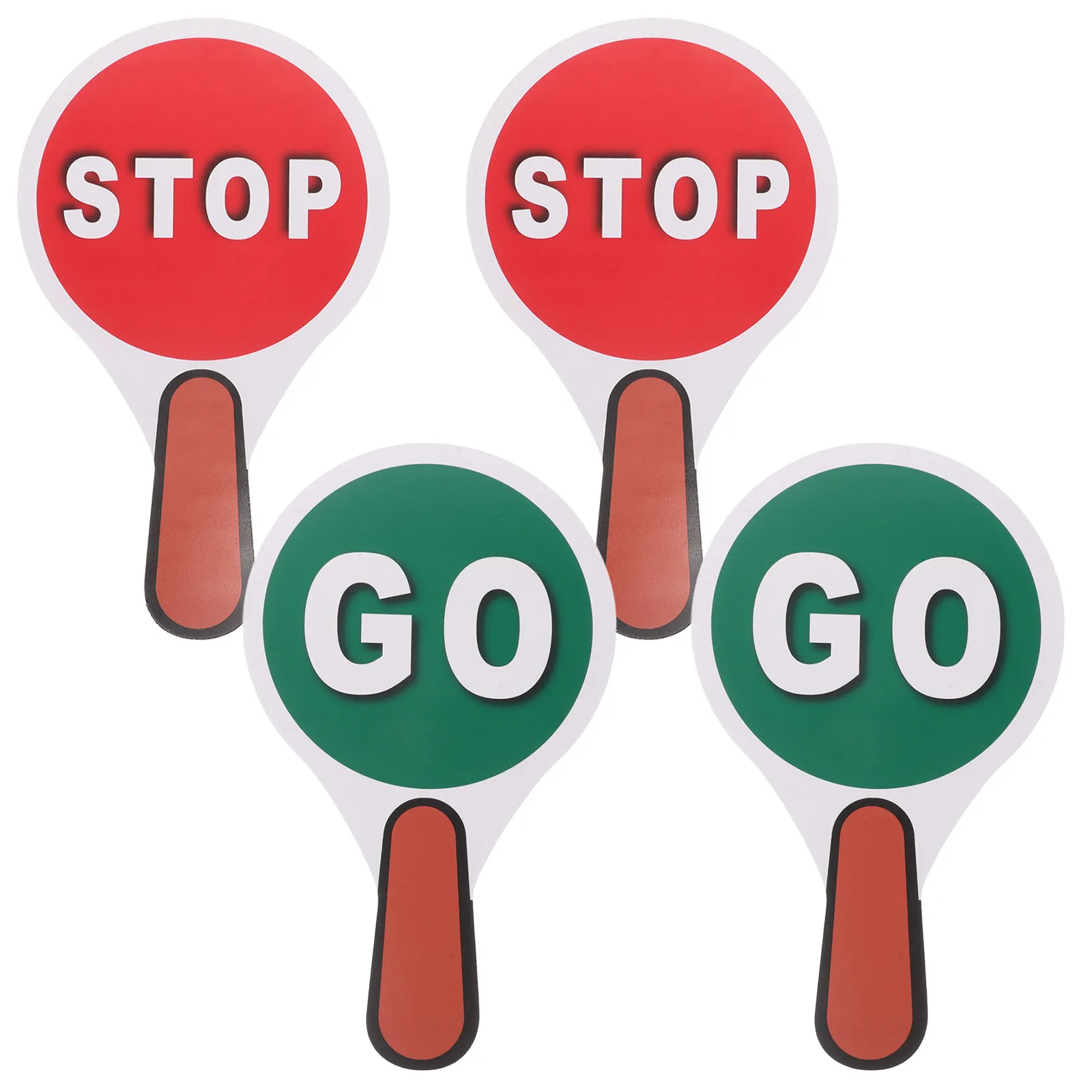 

2Set Double Sided Handheld Stop Red Green PVC Waterproof Traffic Safety Teaching Tool for Kids Classroom