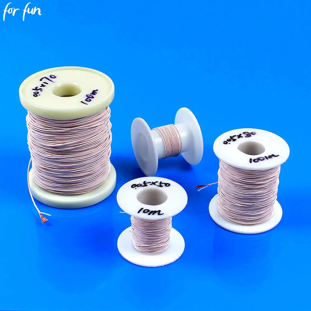 For Fun 0.5MMx50/80/170 Strands Litz Wire Multi Strand Polyester Wrapped Thread Copper Wire Mining Machine Antenna Envelope Yarn