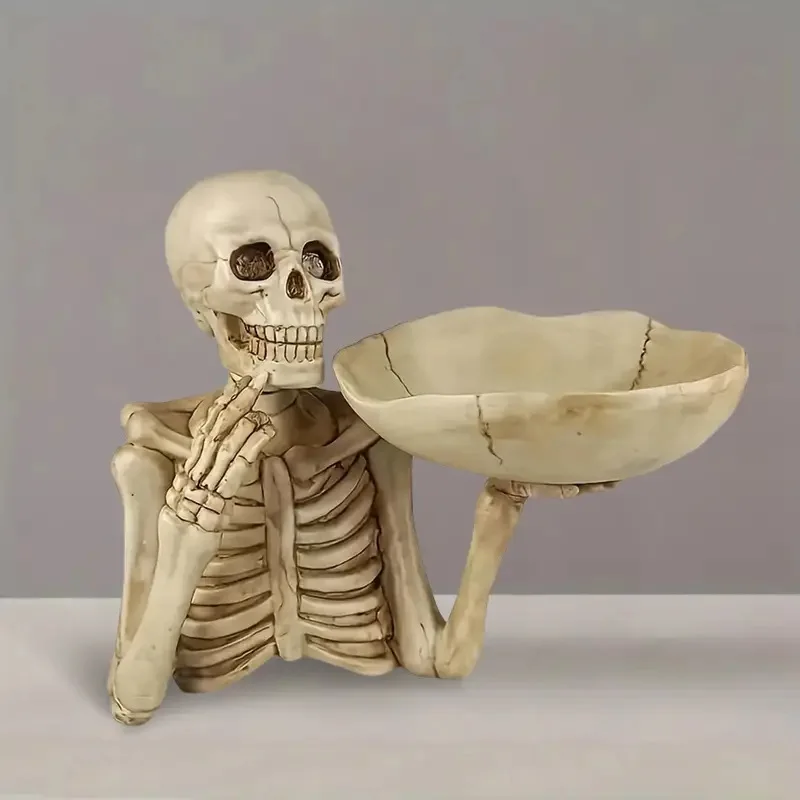 

For Halloween skeleton doll resin ornament alien ghost festival pie skull disc ornament