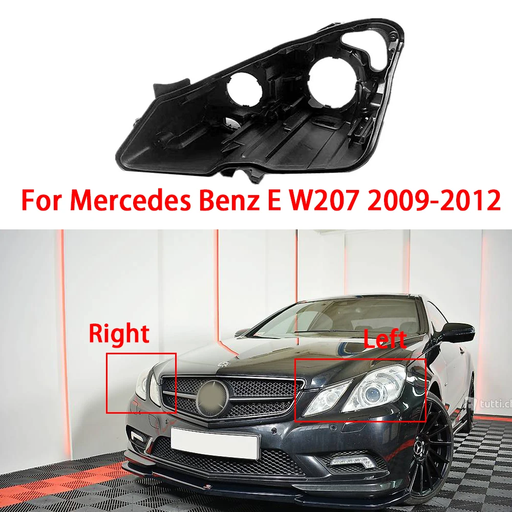 Car Headlight Base Housing For Mercedes Benz E W207- 2012 Auto Replacement Bottom Housing Left/Right Side Black Base