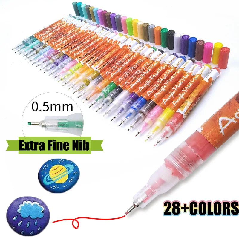 

1 Piece 0.5mm Acrylic Paint Markers Fine Tip for Comic Inking Journal Scrapbooking Kpop Cards Nail Art Writing Paint Markers