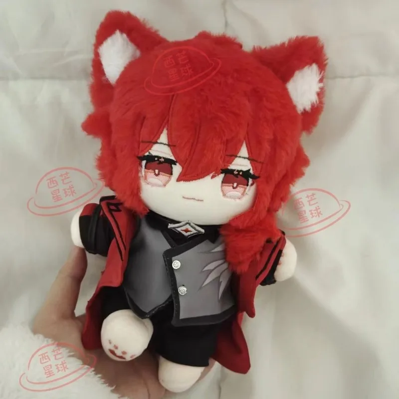 Genshin Impact Diluc 20CM Attribute Girl Stuffed Toys Student Plush Doll Adorable Delicacy Furry Ears Xmas Gift Cotton Doll