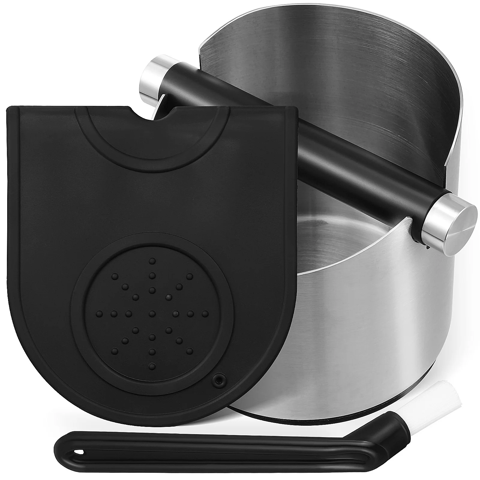 

1Set Coffee Stainless Steel Construction Compact Design with Nonslip Mat and Brush for Espresso Stations