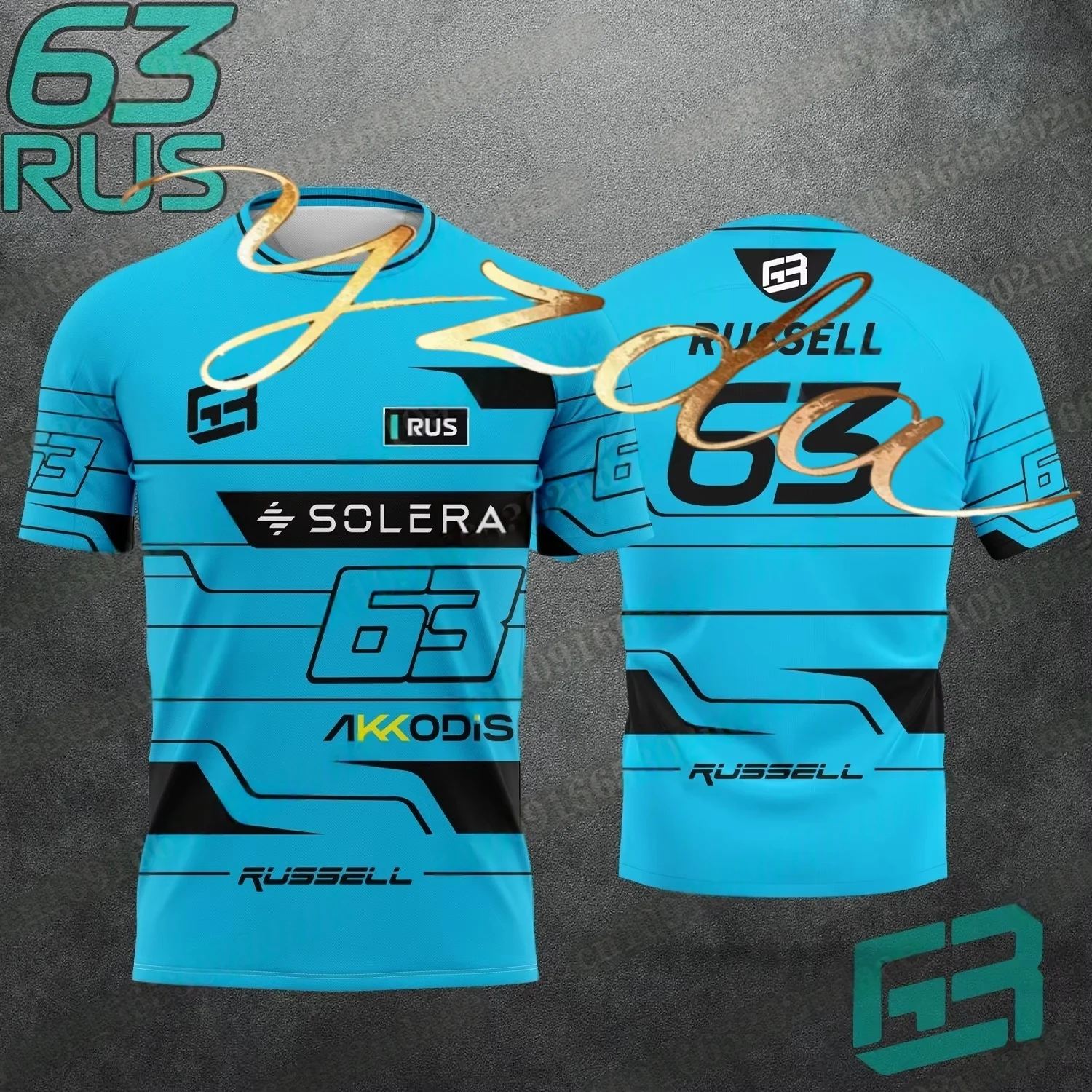 Camiseta de Running Russell No.63, Traje de Buceo para Deportes Extremos, Ropa Deportiva Transpirable de Manga Corta, para Motociclismo