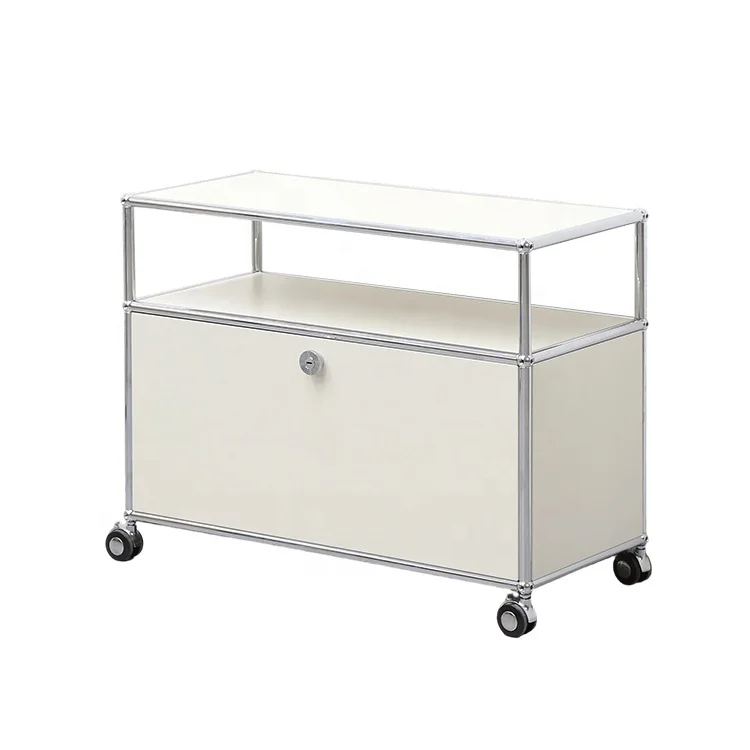 Modern Large Capacity Modular Side Cabinet Stainless Steel Metal Removable Living Room Locker Household
