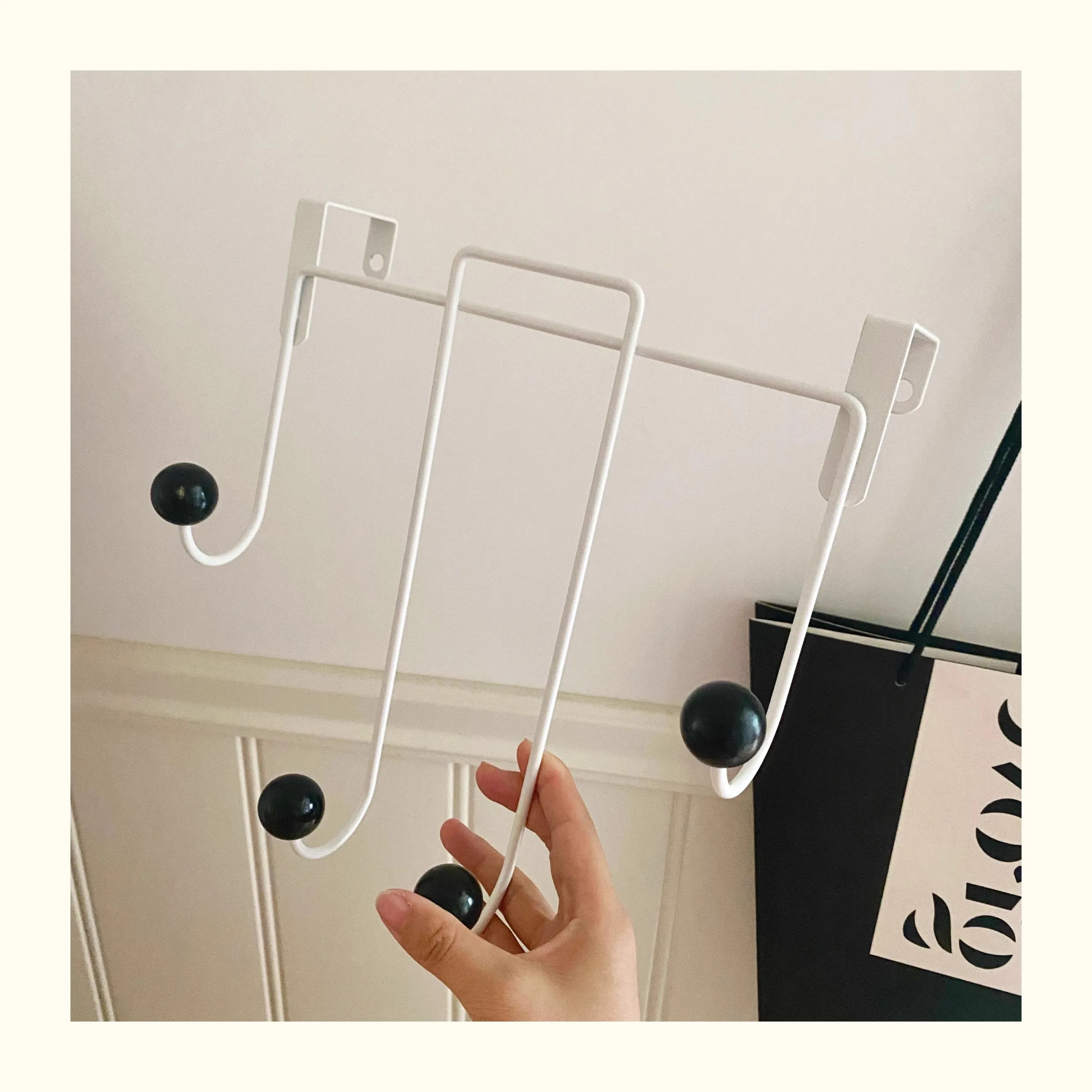 Vintage Door Hook Korean Style Cream Color Metal Clothes Hat Holder Rack Bathroom Organizer Home Kids Room Nursery Decoration