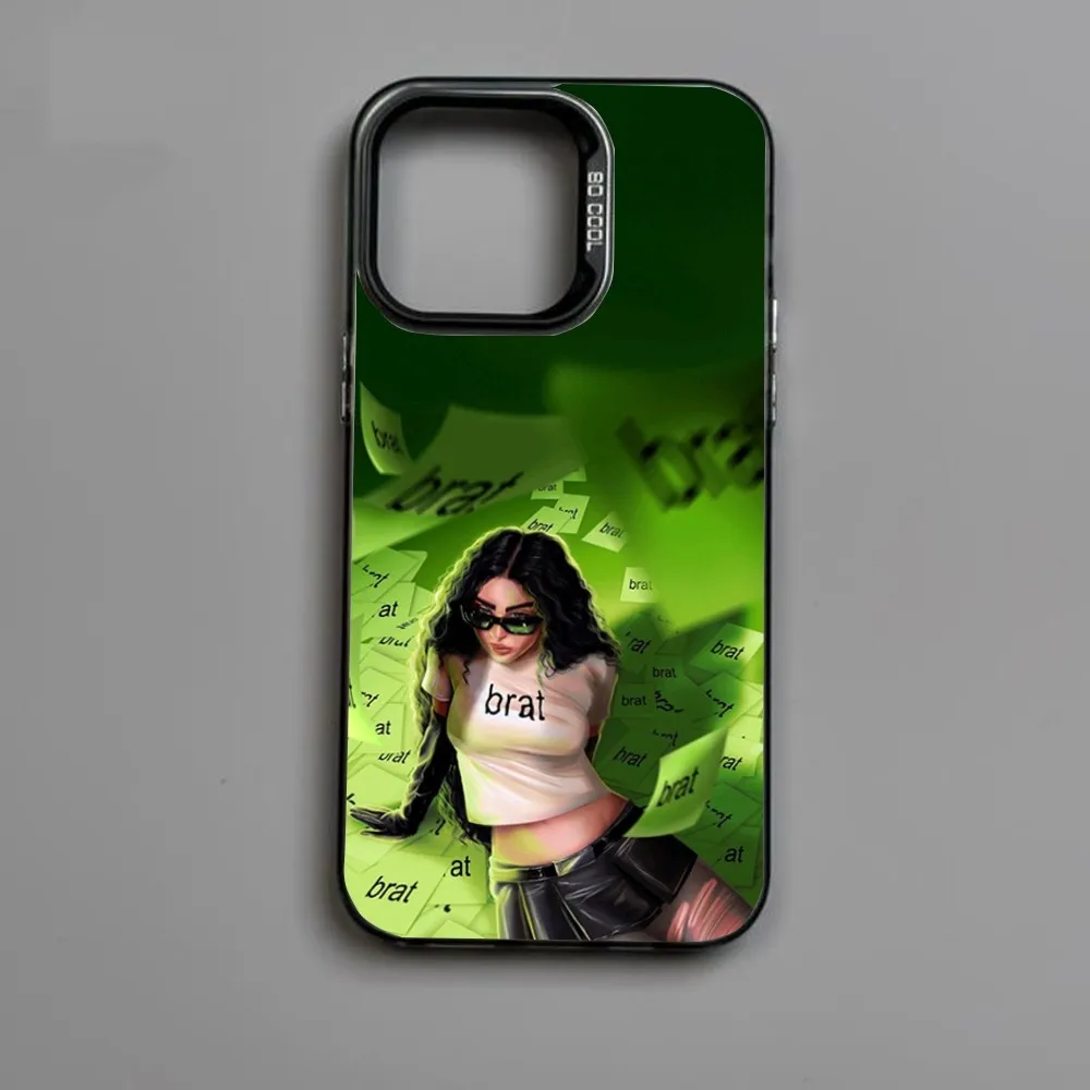 Singer C-Charli XCX BRAT Phone Case For iPhone16,15,14,13,12,11,Mini,Pro,MAX Candy Matte Shockproof Back Cover