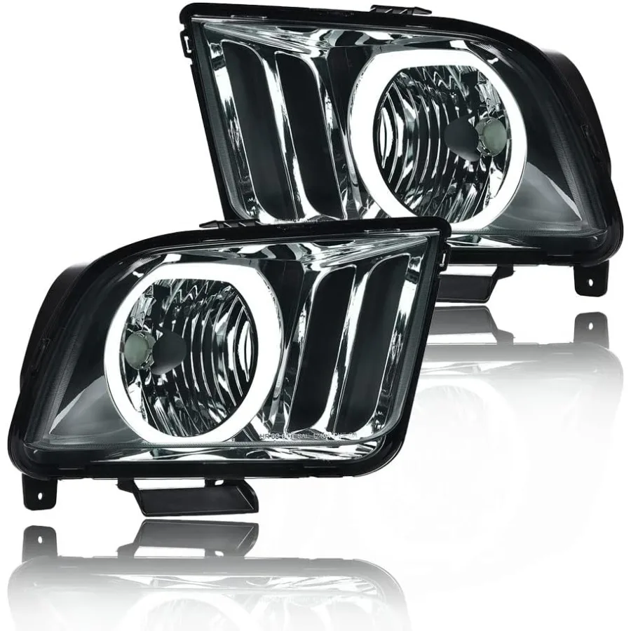 

Светодиодные фары DRL в сборе, совместимые с 2005 2006 2007 2008 2009 Mustang, 2 шт., фары со стороны водителя и пассажира, фары