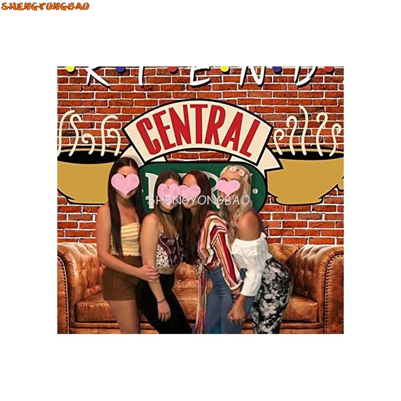 SHENGYONGBAO Friends Theme Photography Backdrops Pub 80s 90s Birthday Party Photoshoot Brick Wall Studio Background Props BW-05