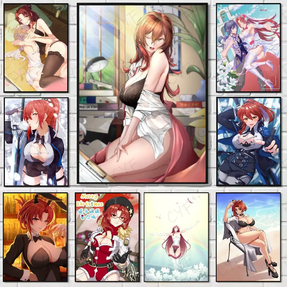 

Murata Himeko Honkai Sexy Poster Home Living Bed Room Bar Hallway Sticky Wall Art Printing Waterproof Aesthetic Decor