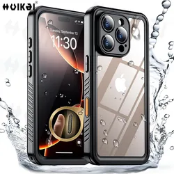 Waterproof Case for iPhone 16 Pro Max 16 Plus 15 Pro Max 15 14 13 14 Pro Max IP68 Dustproof Protector Full Body Protective Case