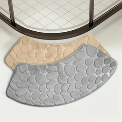 Bathroom Mat Curved Shower Mat Pebble Emboss Carpet Washable Curved Non Slip Bathroom Anti Slip Mat Floor Toilet Mat For Shower