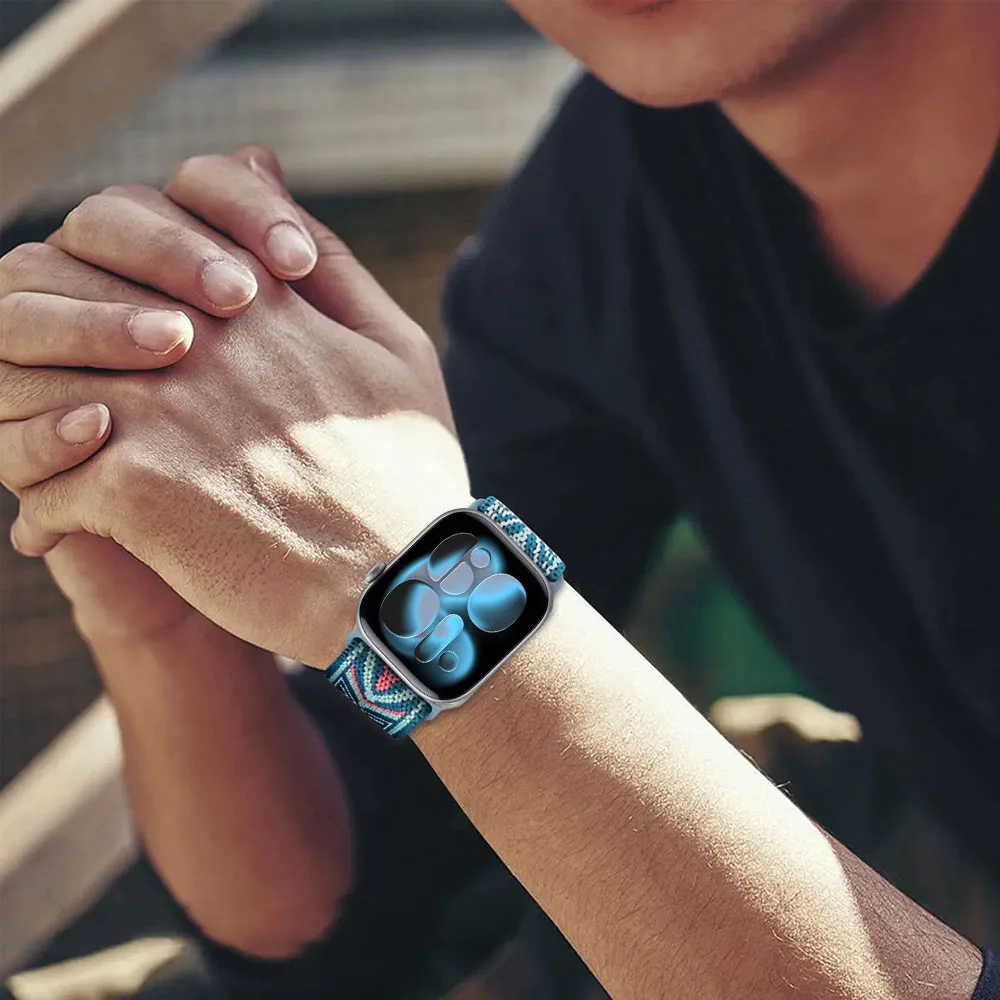 Elastic Nylon Loop Strap For Apple Watch Ultra 4/3/2 49mm 12 11 10 46mm 42mm Bracelet Wristband iWatch 9 8 7 6 SE 45/41/44/40mm image 5