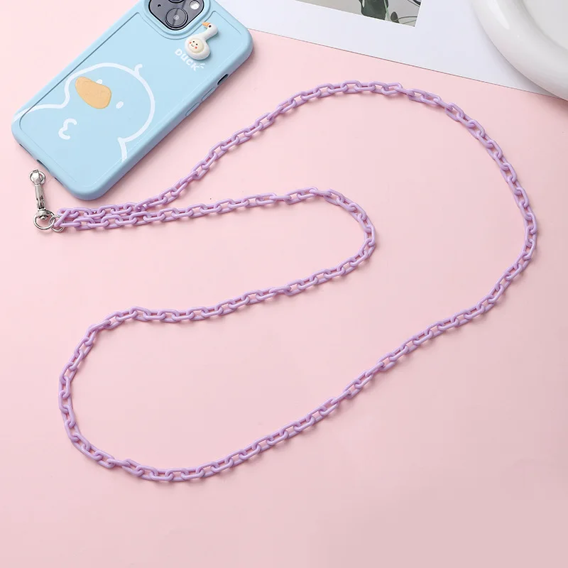 Smycz do telefonu komórkowego z klipsem Kawaii Candy DIY akcesoria do telefonów łańcuszek akrylowy przenośny zdejmowany pasek przewód etui na