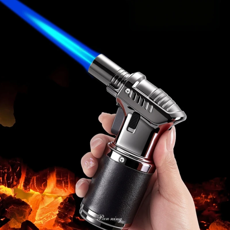 

New Metal High-temperature Durable Flamethrower Windproof Direct Spray Flame Inflatable Cigar Moxibustion Barbecue Igniter
