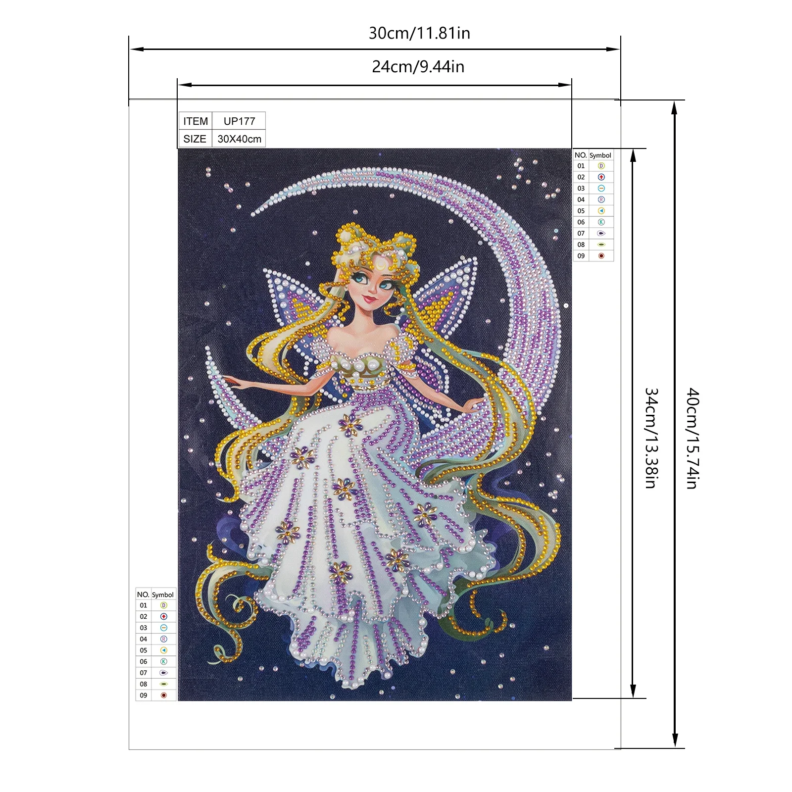 5D DIY Diamond Painting Kit Moon Girl Decoration Partial Special Shaped Drill Jewelry Cross Stitch Diamond Rhinestones Paintings