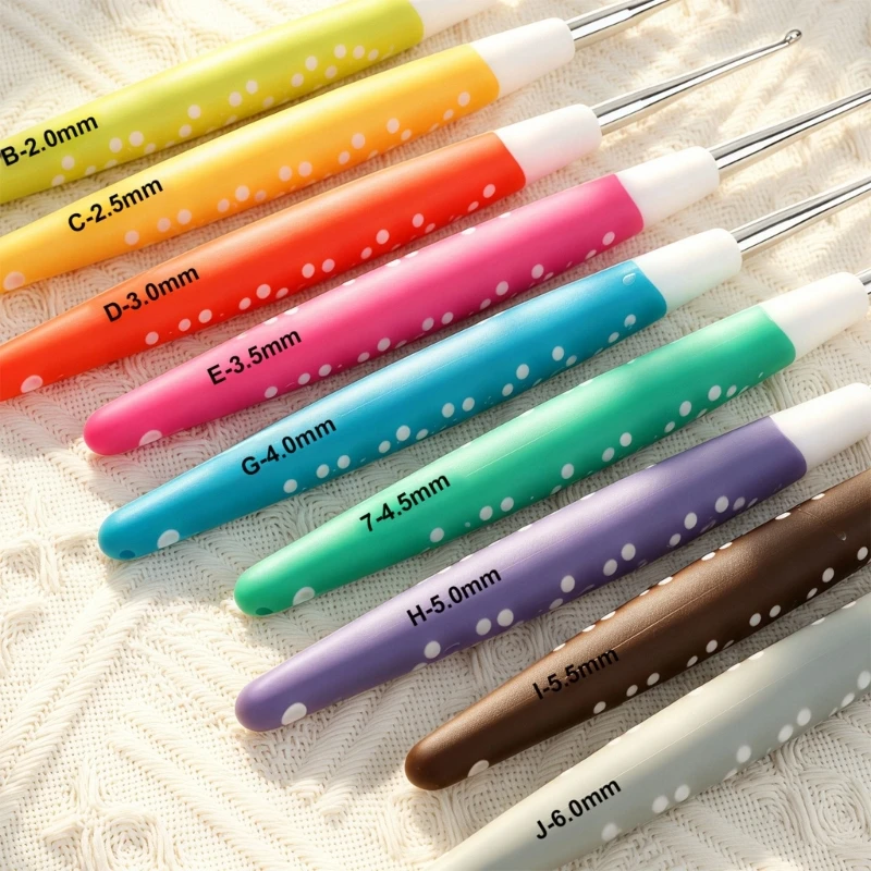 9pcs Crochet Implements With Cushioned Grips for Fiber Crafts best sale