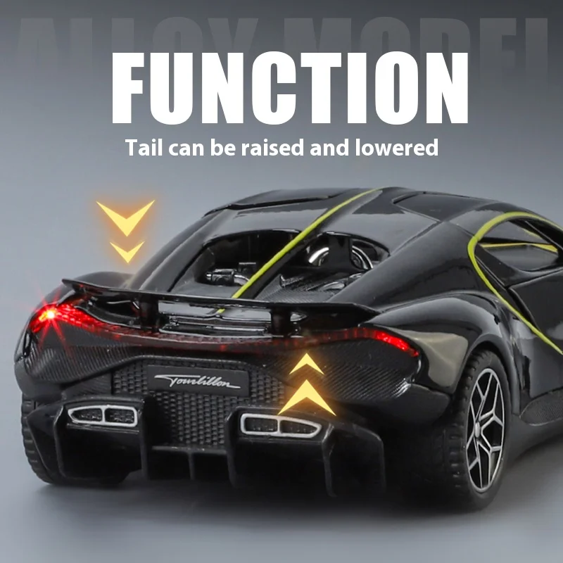 1:32 Tourbillon Alloy Super Sports Car Model, z dźwiękiem i światłem Zabawkowy samochód dla dzieci, odpowiedni do podarunków dla chłopców