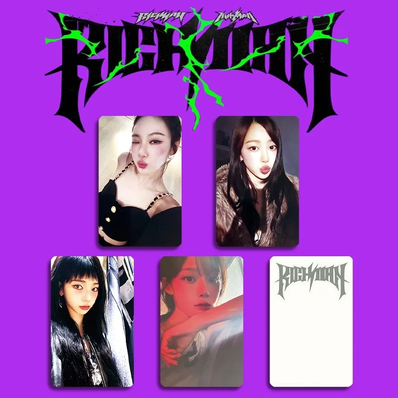 

Kpop RICH MAN Album Photocards Double Sides Printing LOMO Card Korean Style Coated Card Karina NingNing Giselle Fans Collection