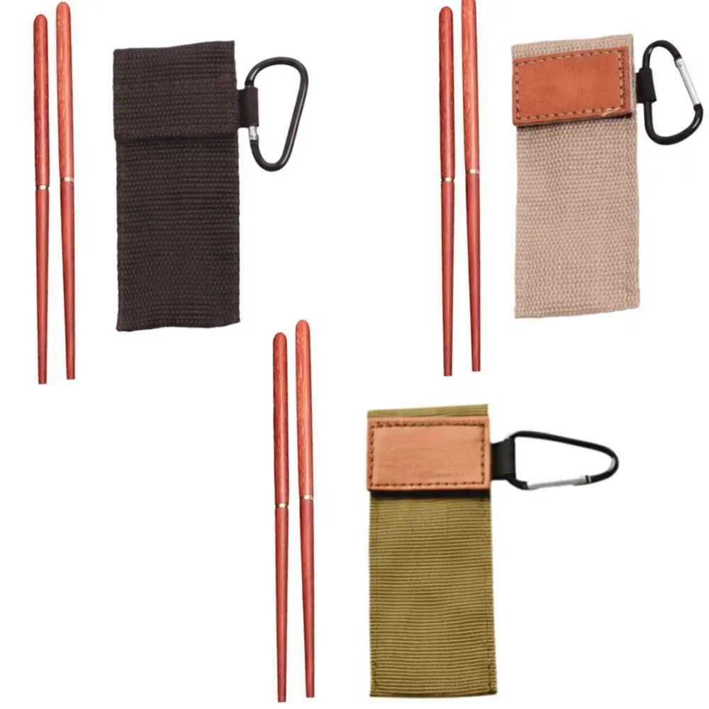 3 Set Durable Portable Wood Chopsticks Foldable WIth Storage Bag Reusable Chopsticks Detachable Chopsticks Travel view 3