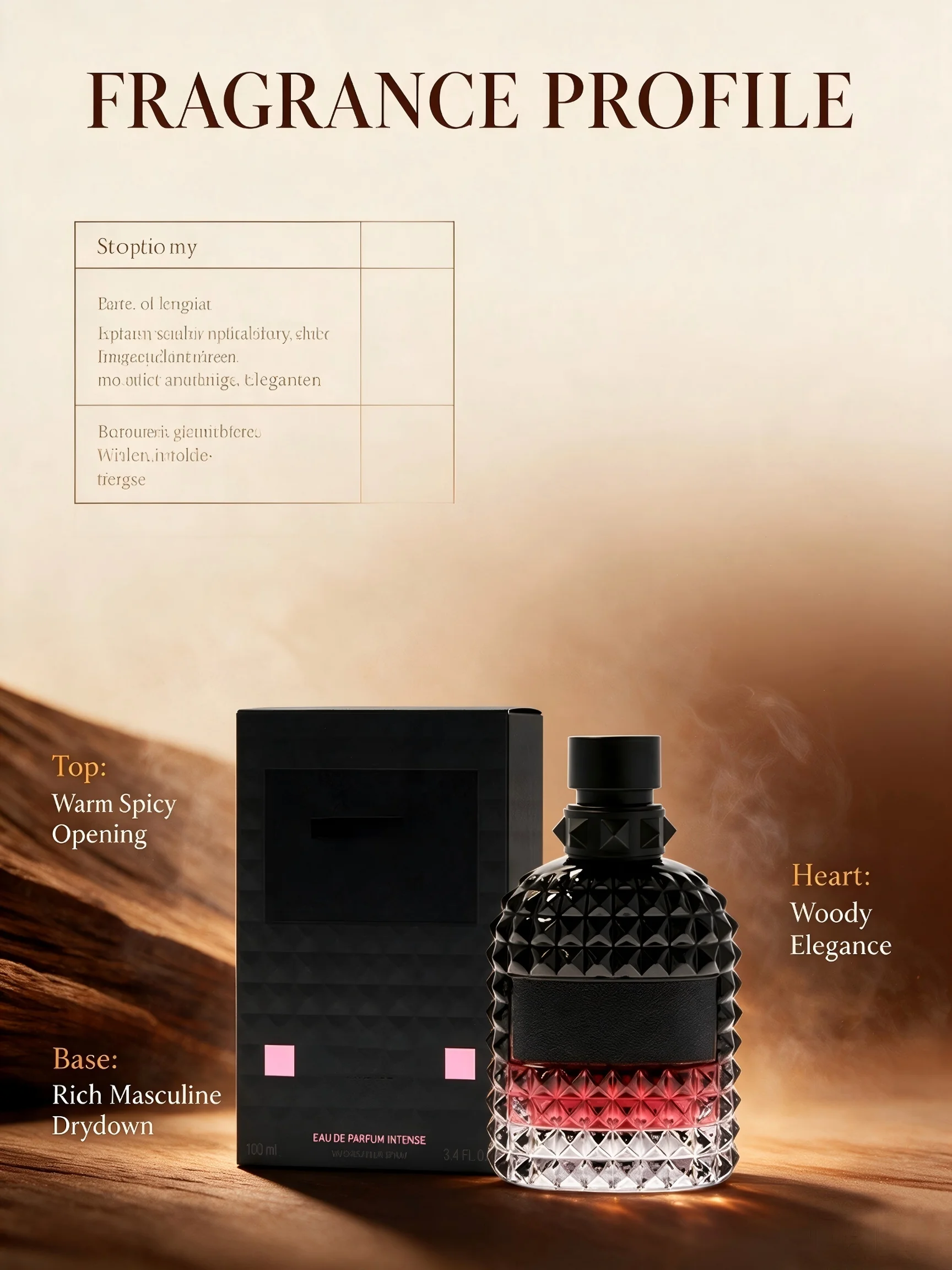 Men Eau de Parfum Perfume 100ml 3.4 fl.oz Luxury Cologne Long Lasting Warm Spicy Woody Fragrance Masculine Signature Scent Premium Night Wear Office Date Night Party Fall Fashion Christmas Birthday Anniversary Father's Day Gift For Him