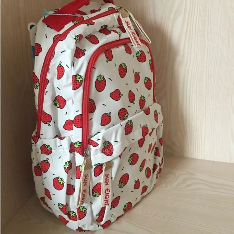 Mochila com estampa de morango kawaii feminina, bolsas escolares para estudantes, todos os fósforos, alta capacidade, Harajuku, doce, chique, fofo