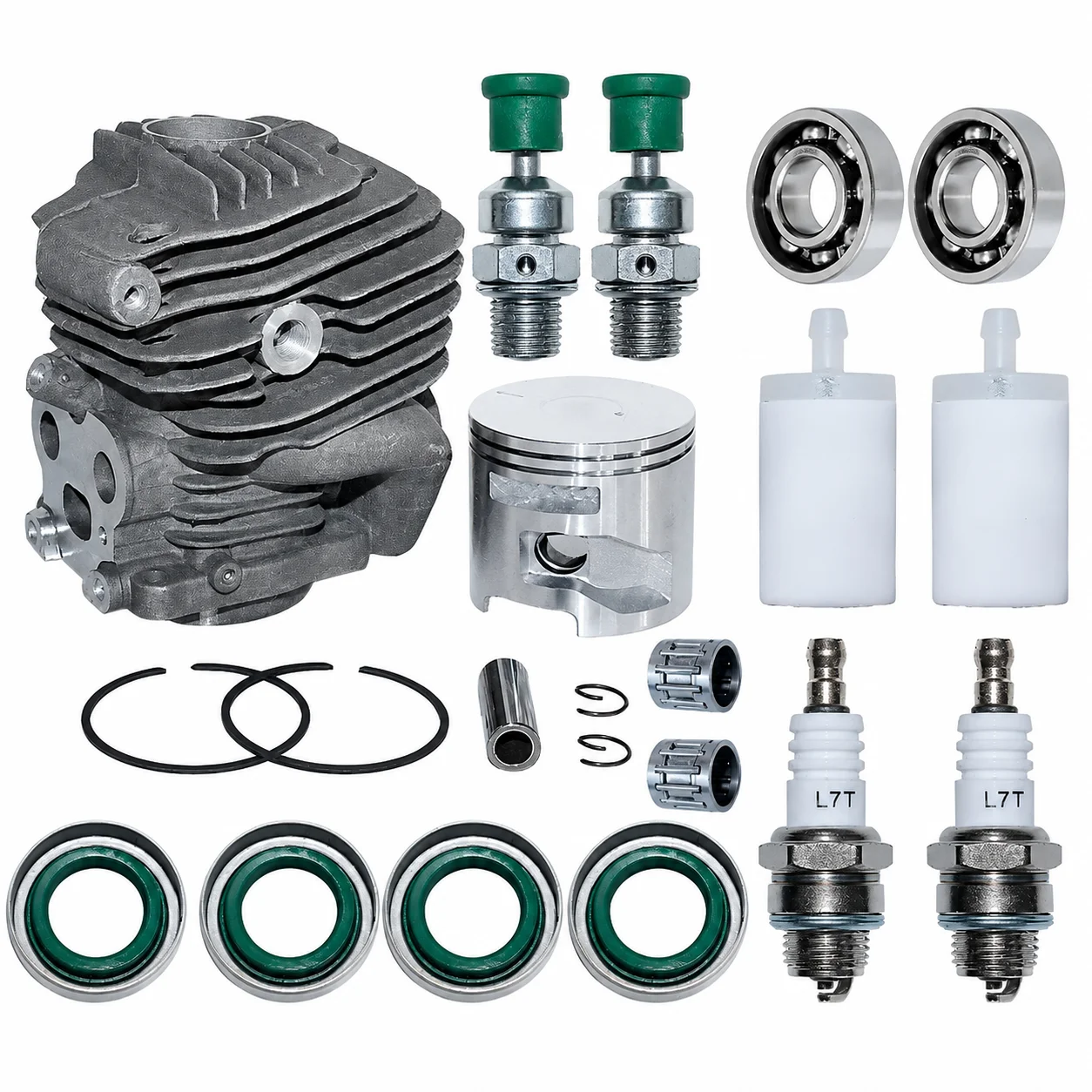 51mm Zylinder-Kolben-Kit für Husqvarna Partner K750 K760 Säge, Zündkerze Kraftstofffilter Lager Dichtung Dekomp-Ventil, 506386171