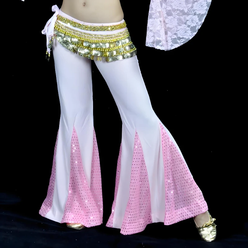 

Women Belly Dance Pants Sequin Fishtail Flares Trouser (Without belt) Practice Dance Costume Indian Tribal Belly Dance Pants
