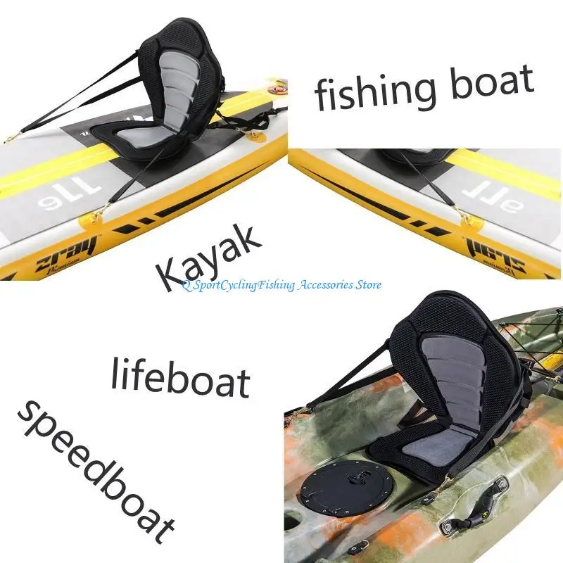 ألواح التجديف واقفة، وسادة كاياك فاخرة غير قابلة للانزلاق مع أشرطة وخطافات قوية، لمقعد الكاياك للمقعد مع ارتفاع B #3