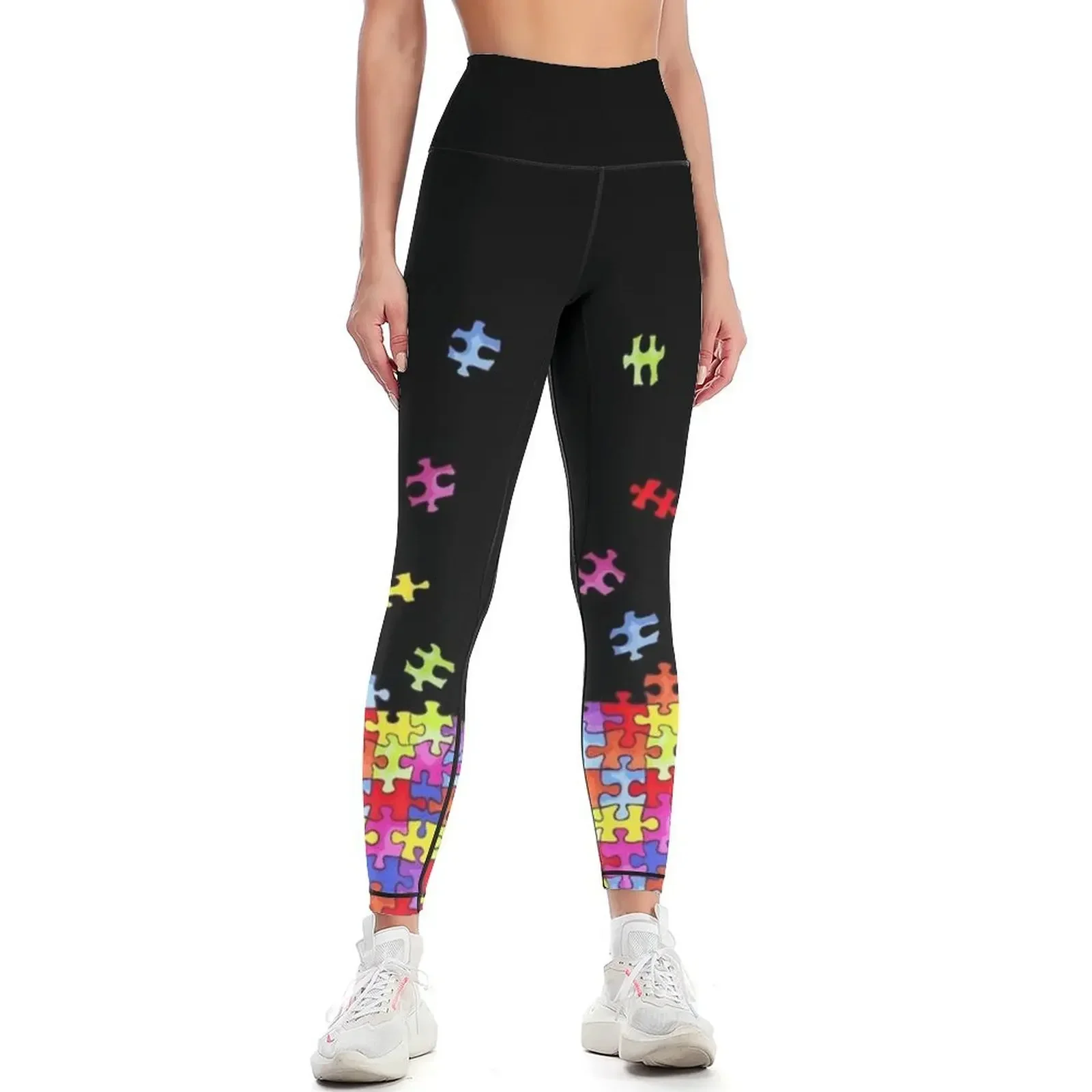 

autism puzzle pieces Leggings Female legging pants workout clothes for fitness set gym joggers for Womens Leggings