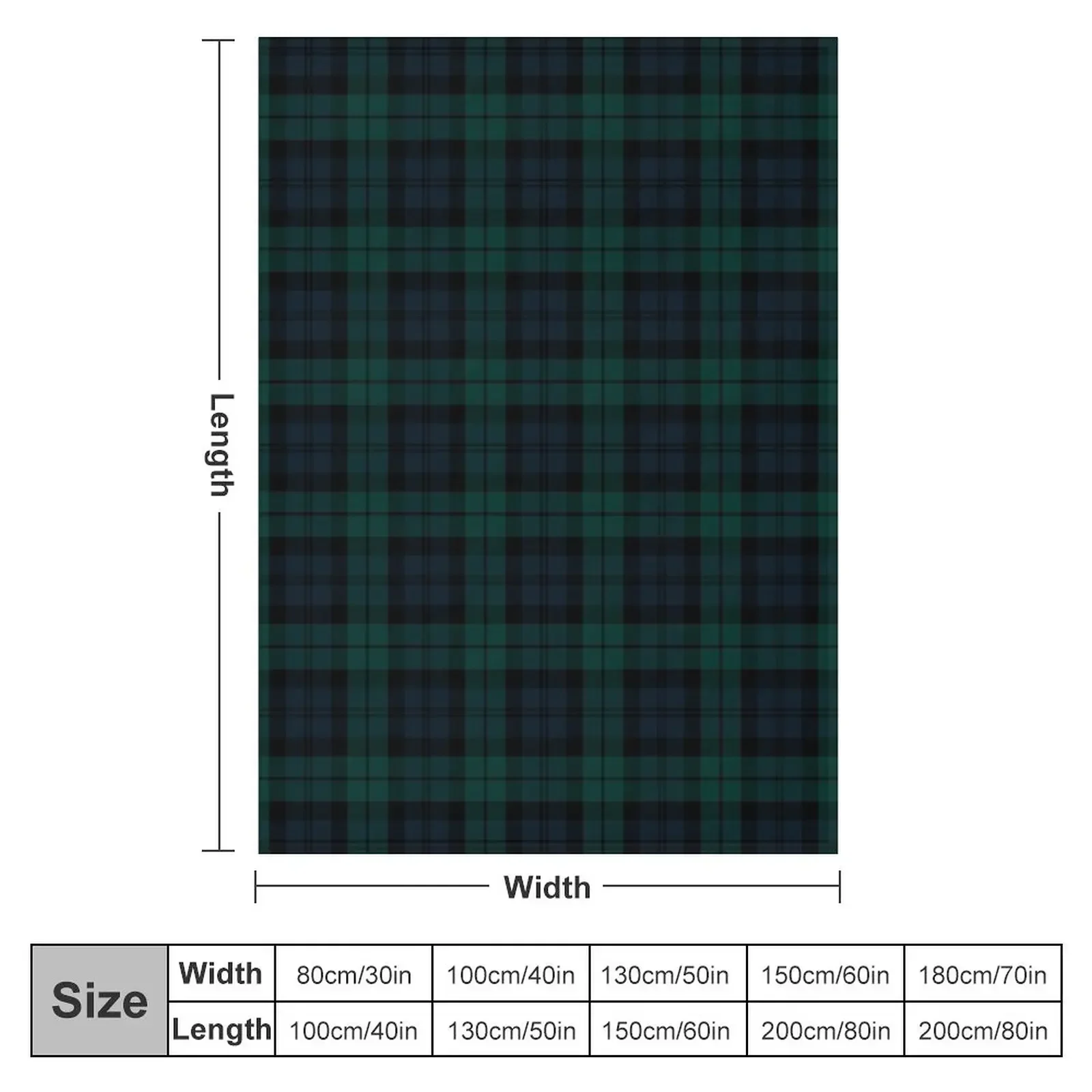 Black Watch Tartan Plaid pattern Throw Blanket Flannels Moving Blankets