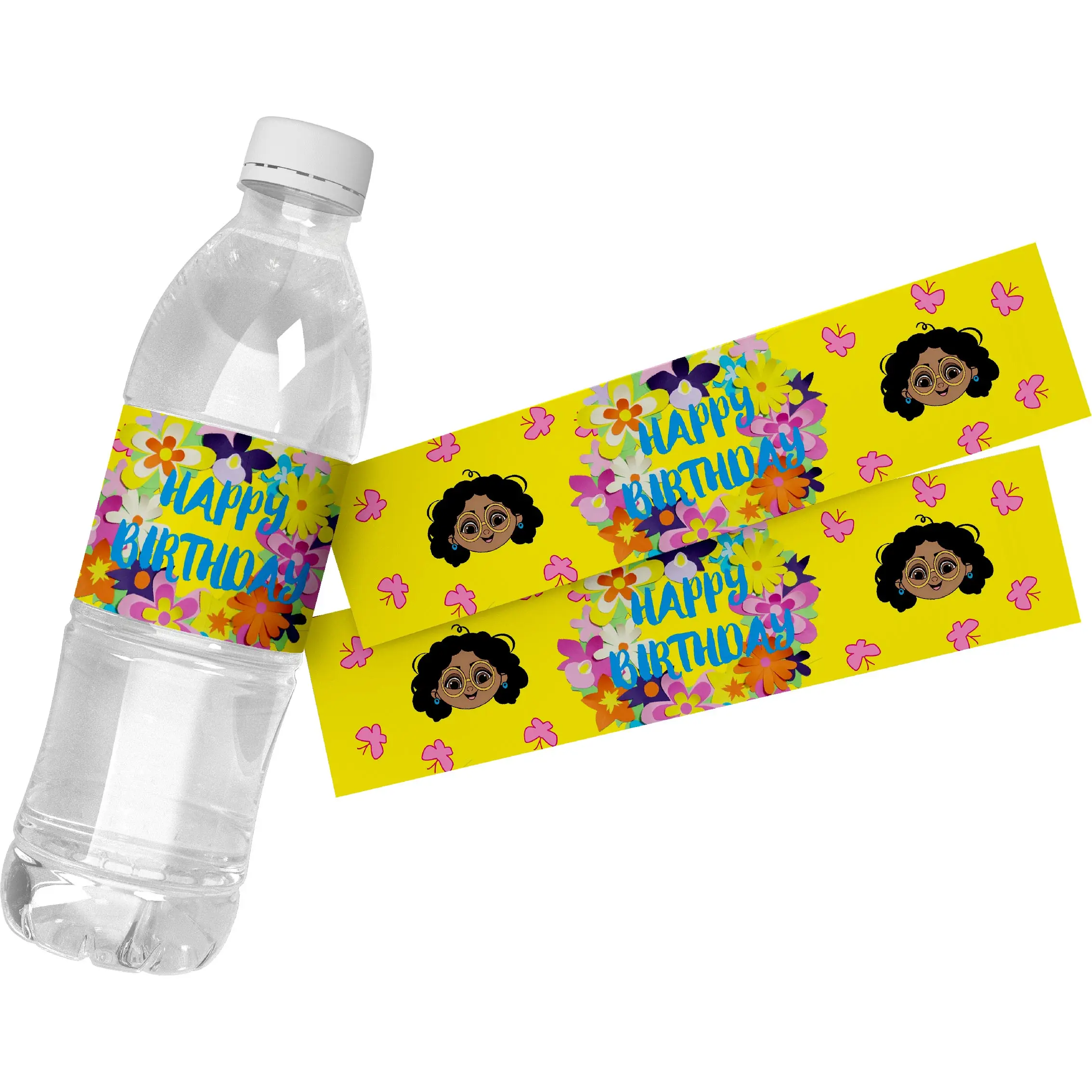 6pcs Custom Disney Encanto Water Bottle Labels for Party Kid Baby Shower Stickers Personalized Birthday Favour Party Event Decor