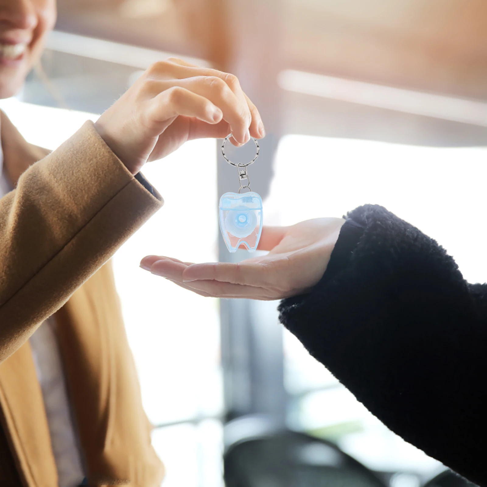 

4pcs Dental Floss Picks Keychain Ultra Thin Silky Wire Plaque Removal Teeth Cleaning Oral Care Heavy Calibre Easy Use