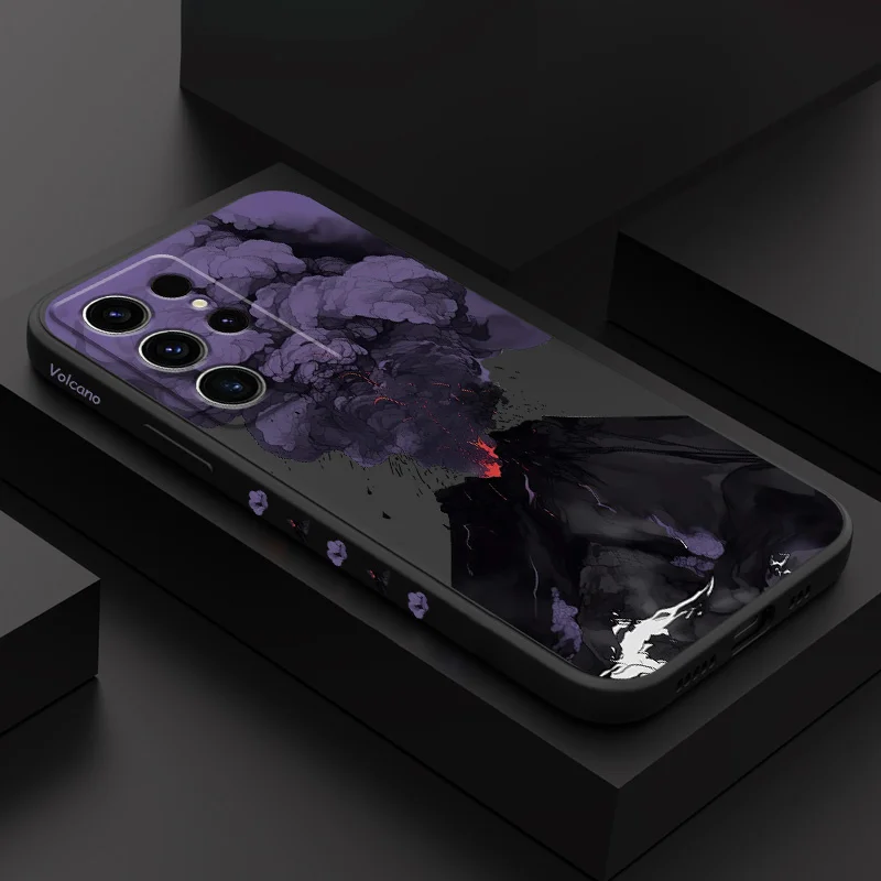 

Purple Volcano Phone Case For Samsung Galaxy S25 S24 S23 S22 S21 S20 S10 S10E Ultra Plus FE Note 20 Ultra Plus Cover