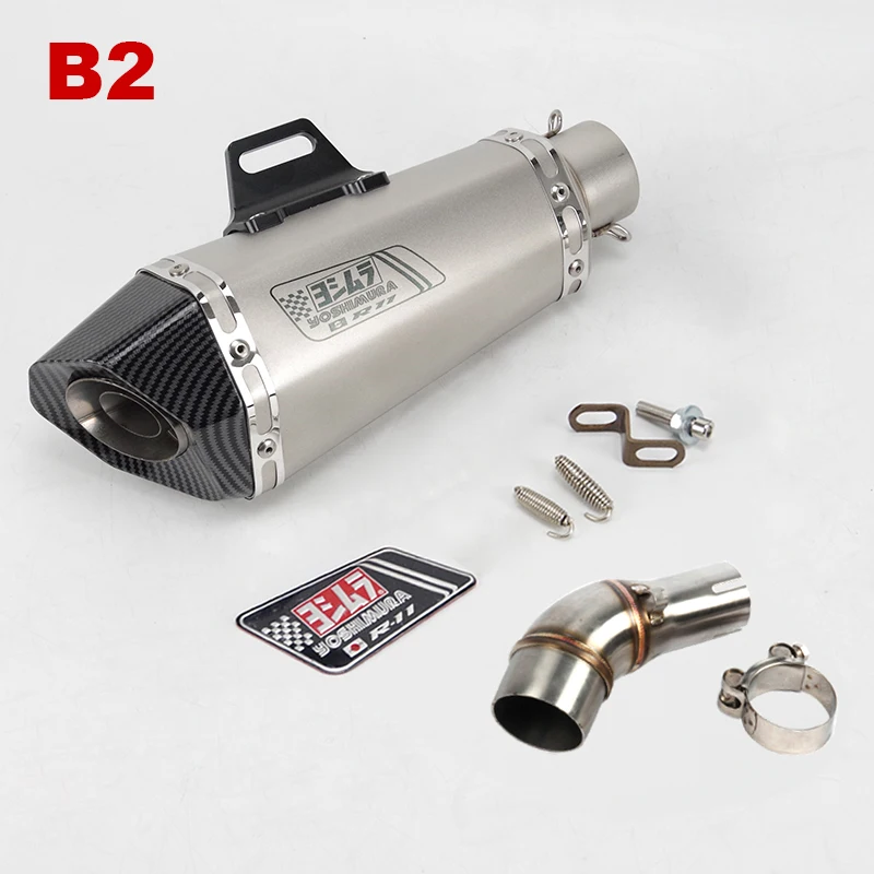 Slip-on for Yamaha R3 R30 MT03 R25 Exhaust Middle Link Pipe Yoshimura Escape Muffler Adapter 51mm Connection Tube with DB Killer