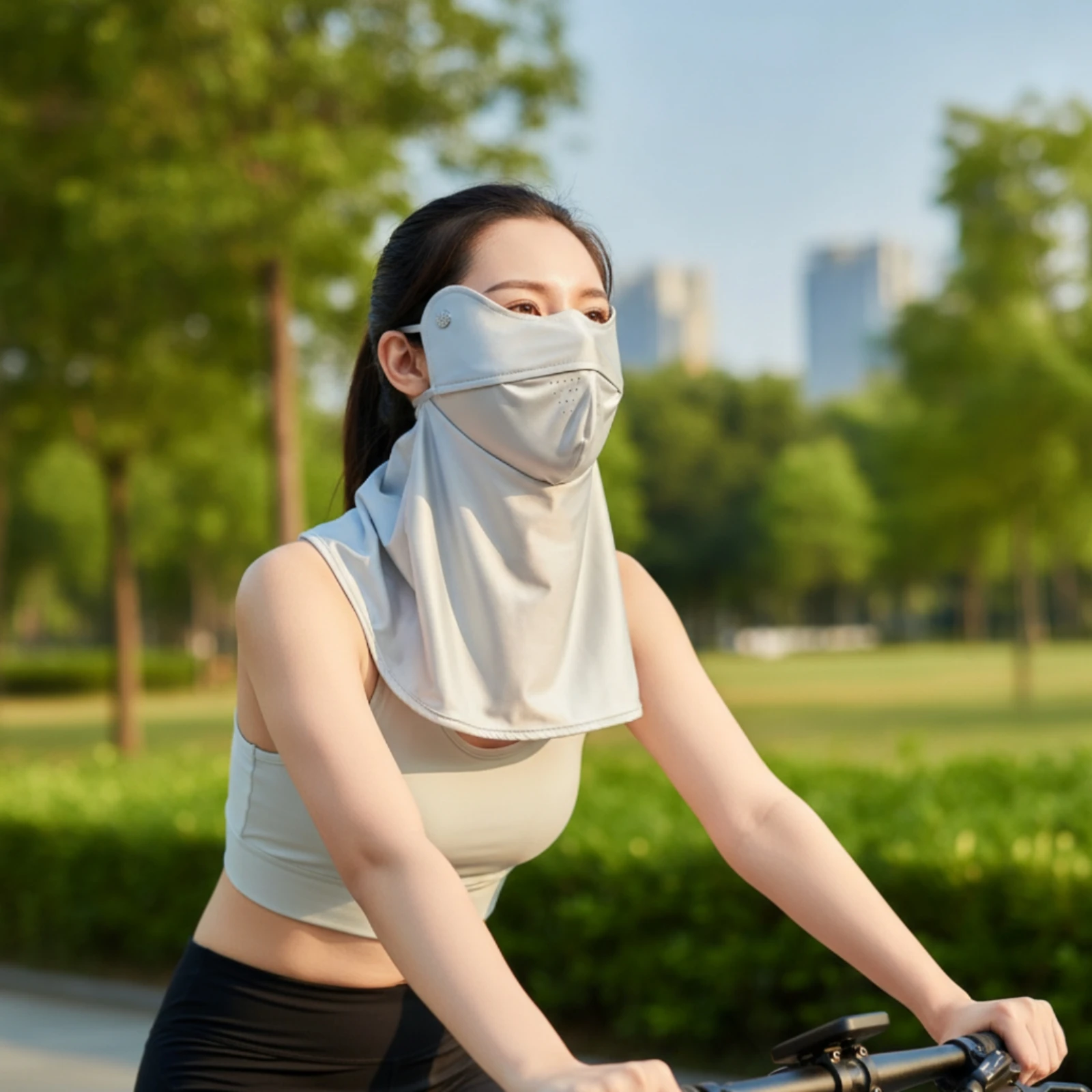 Sun Mask Lightweight Neck Gaiter with Ear Loops Face Cover with Ear Loops Breathable Apparel Cooling for Cyclists, Cycling