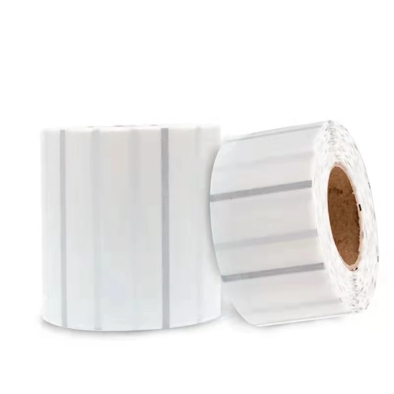 Em branco auto-adesivos para embalagens de alimentos, transparente, pequeno rolo, papel de etiqueta térmica, imprimível, imprimível, 30mm, 40mm, 50mm, 60mm, 70mm, 75mm, 2 rolos