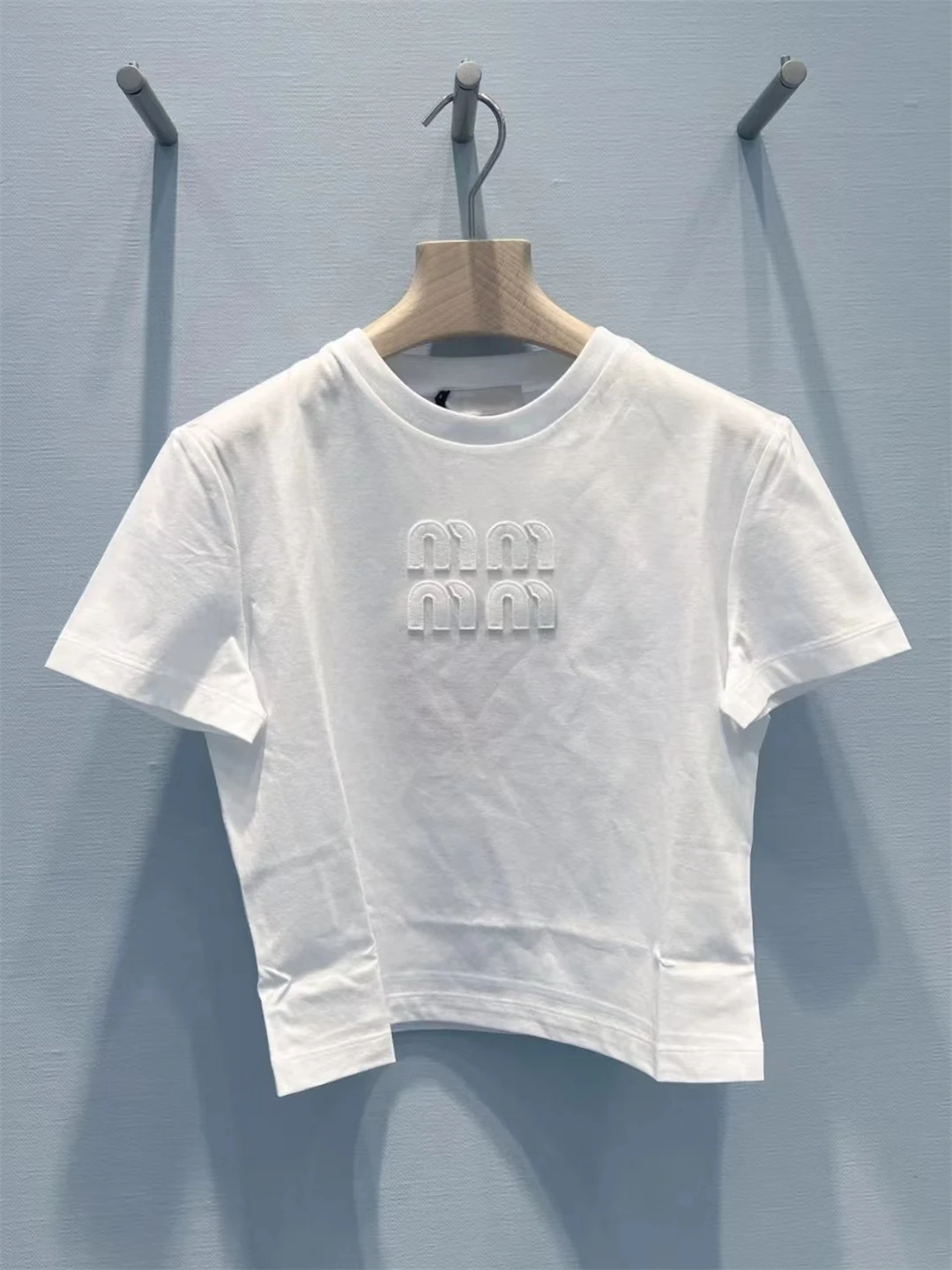 

Women's 2025 Summer New Short-Sleeve Patchwork Cotton Cropped T-Shirt