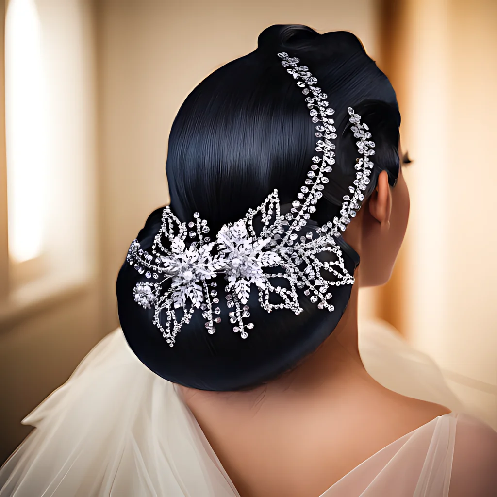 Wedding Bridal Flower Crystal Hair Bridal Hairpins Flower Rhinestone Side Hairpin Floral Alloy Hair Clip for Women\'s Hair HP254