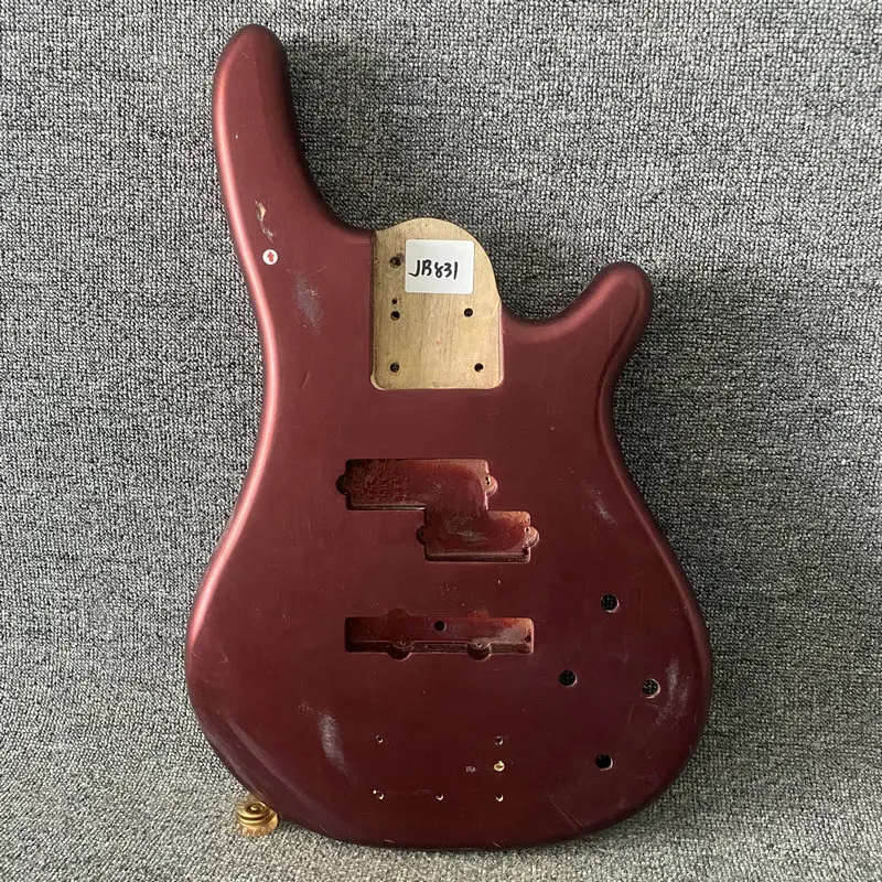 jB831 Active PJB Pickups Semi Finishing 5 or 6 String Electric Bass Body in Solid Wood Deep Pink Metallic Paints with Damages