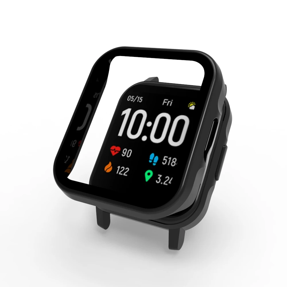 Película protectora de vidrio para reloj inteligente Haylou LS02, carcasa de vidrio duro Edge, accesorios de cubierta protectora