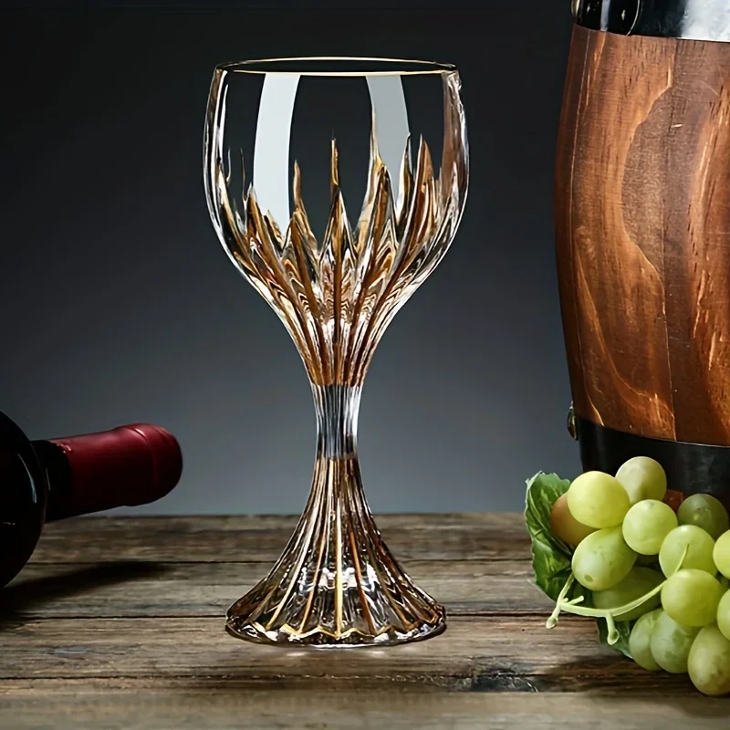 Light Luxury Wine Glass European Retro Crystal Glass Goblet Gift Box Crystal Wine Glass Wedding Gift Box Praty Gold-inked Goblet