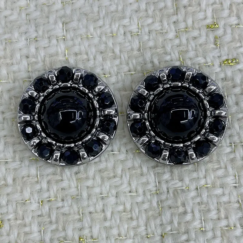 6 stücke 18/23mm Luxus Perle Einstellung Tasten DIY Runde Metall Knöpfe Handgenähte Knöpfe Mantel Kleid Kleidung zubehör 2025 Neue – Detail 3